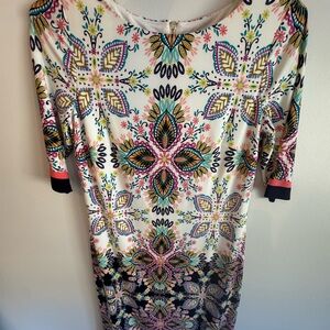 Eliza J Multicolor Floral Long Sleeve Dress